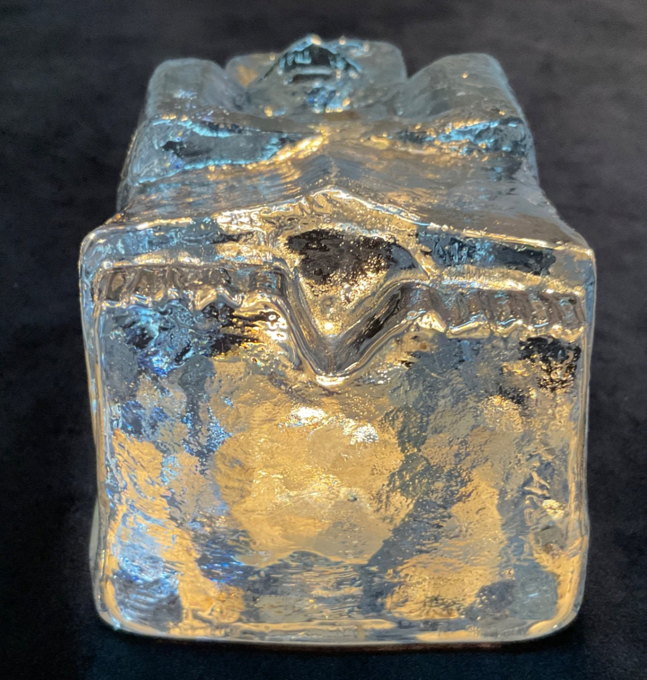 ERIK HÖGLUND Ice Man Glass Sculpture for Boda Kosta, Sweden. Signed Boda H1074.