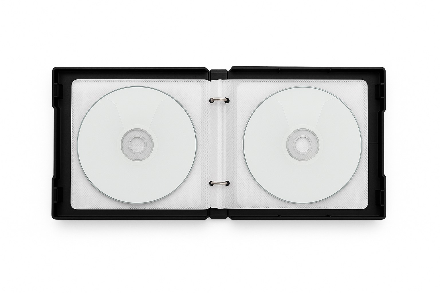 CD DVD Black 28mm Binder Case w White Sleeves Holds 12 Discs Album Storage LOT