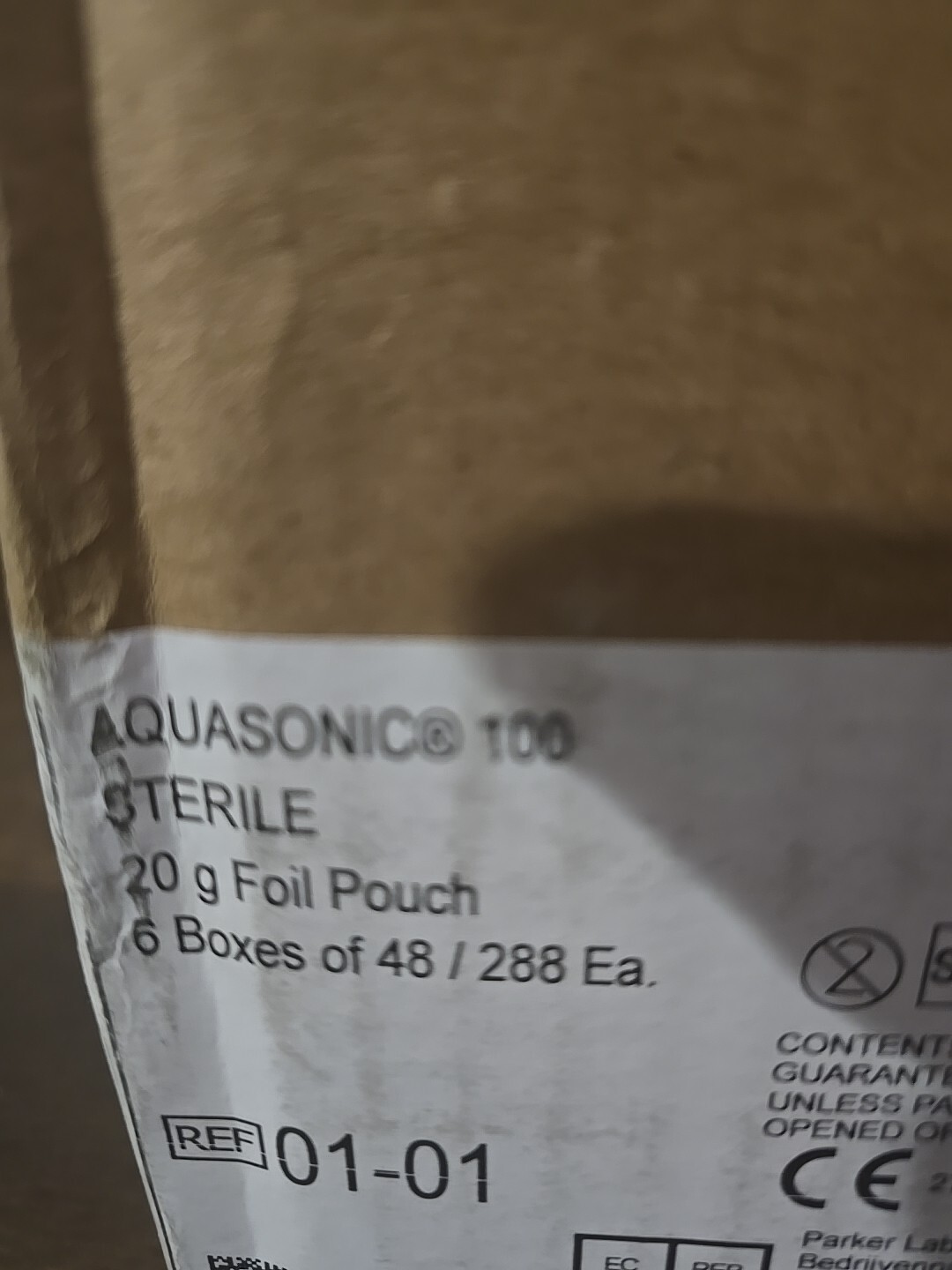 Aquasonic 100 Ultrasound Gel - 20 Gram Sterile Packets - Box of 288