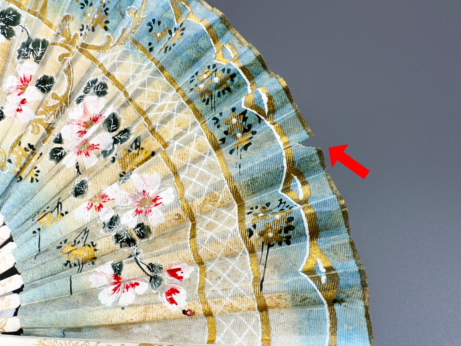 Singer Sewing Advertising Fan Antique Hand Painted Washi Japan 1921-1930