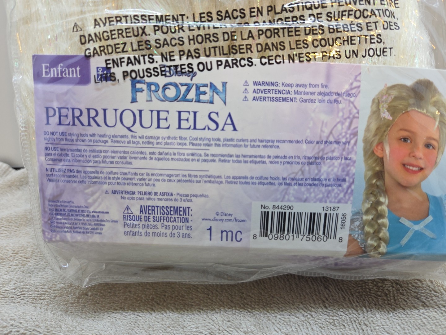 Disney ELSA Wig by AMSCAN Child's Frozen Hair Wig Dress-Up Costume NIB