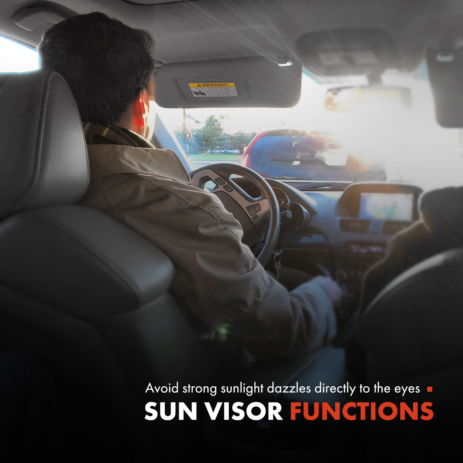 Gray Left Driver Sun Visor with Mirror & Light for Toyota Highlander 2014-2019