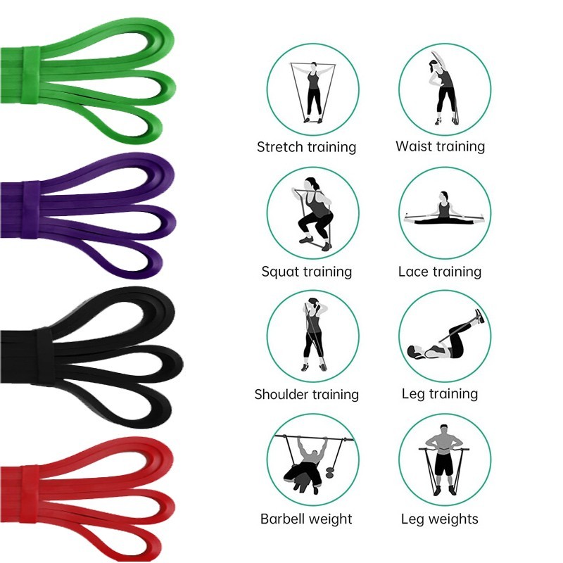4 PACK Heavy Duty Resistance Bands Pull Up Assist Band Exercise Fitness Strength