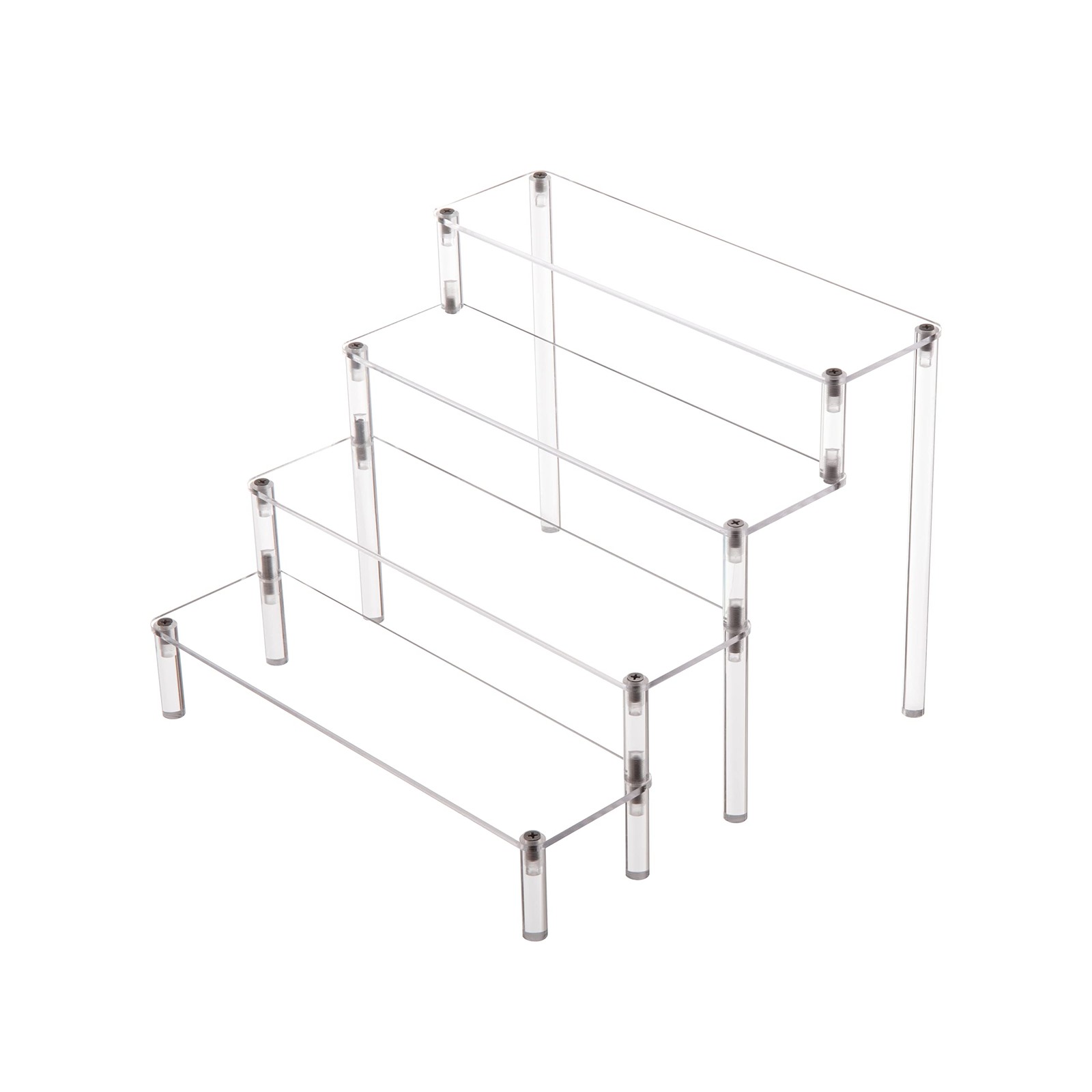 Acrylic 4-Tier Riser Display Shelf for Figurines, Desserts Holder, Collection...