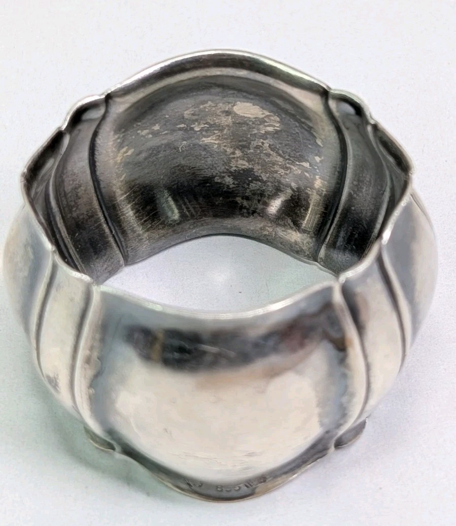 835 German Silver Napkin Ring Wilhelm Binder 36 Grams AU Monogram