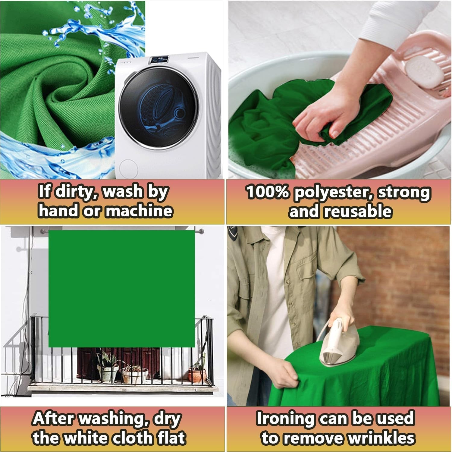 Green Screen Backdrop, 5 X 6.5Ft Greenscreen Background for Photoshoot, Small Gr