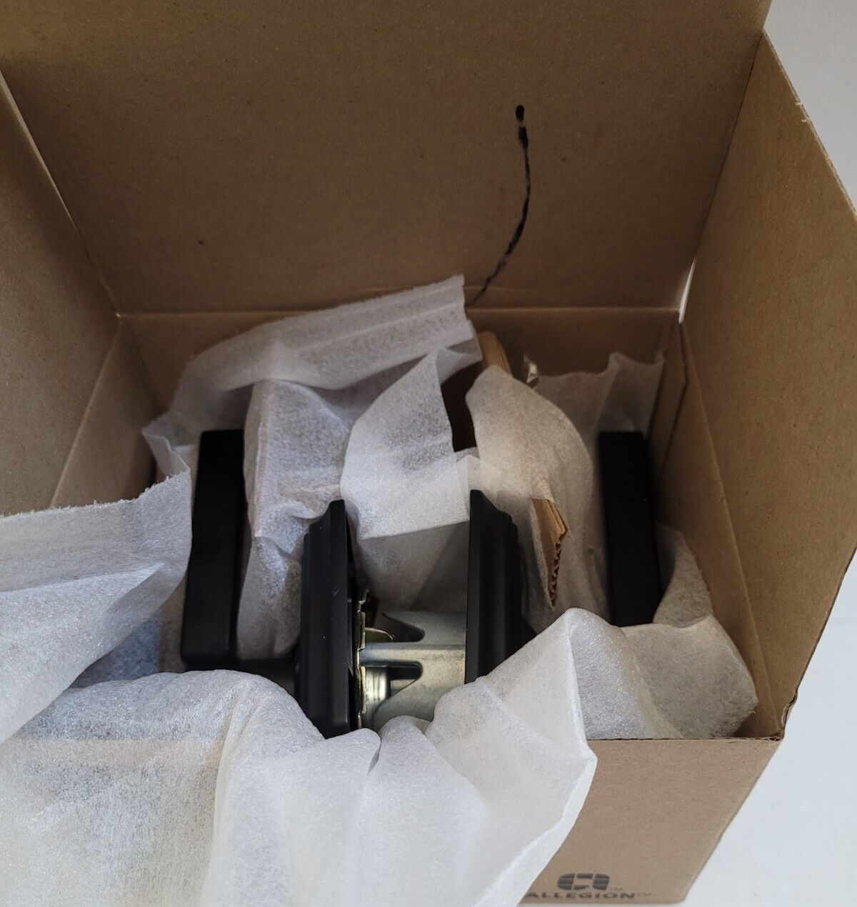 Schlage Matte Black Square Addison Latitude Door Lever Passage Hall/Closet