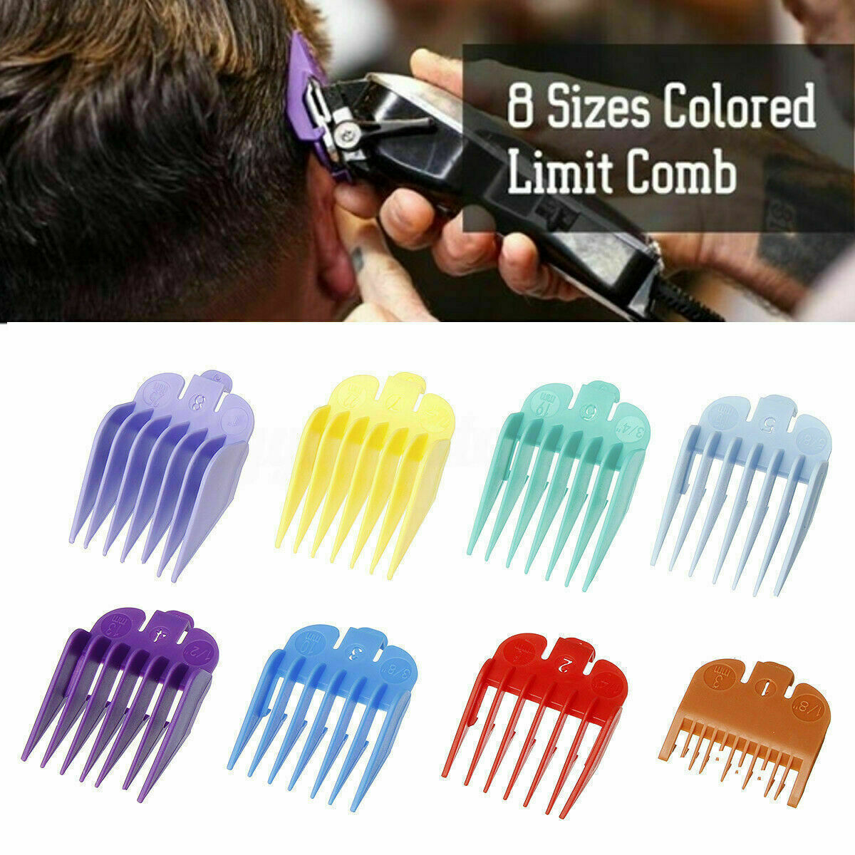 8pcs/Set Standard Guards Attach Trimmer Hair Clipper Guide Comb Set for WAHL NCx