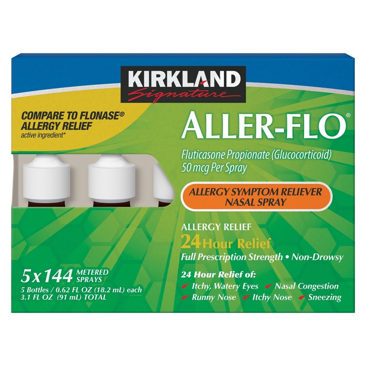 Kirkland Signature Aller-Flo, 720 Sprays 5 Bottles 144 Sprays Each 03/2025+