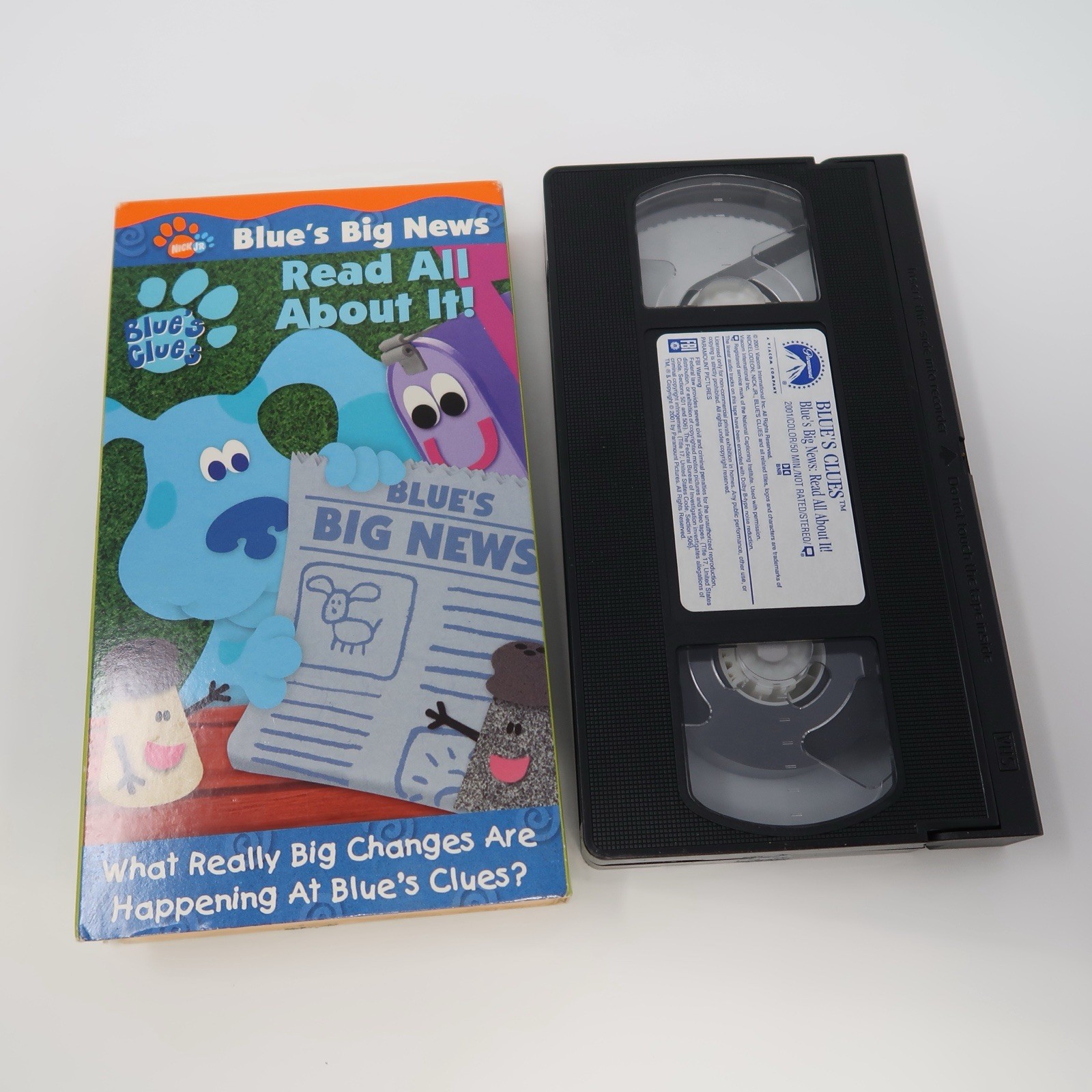 Nick Jr Blue’s Clues Big News Read All About It! VHS 2001 Nickelodeon Cartoon