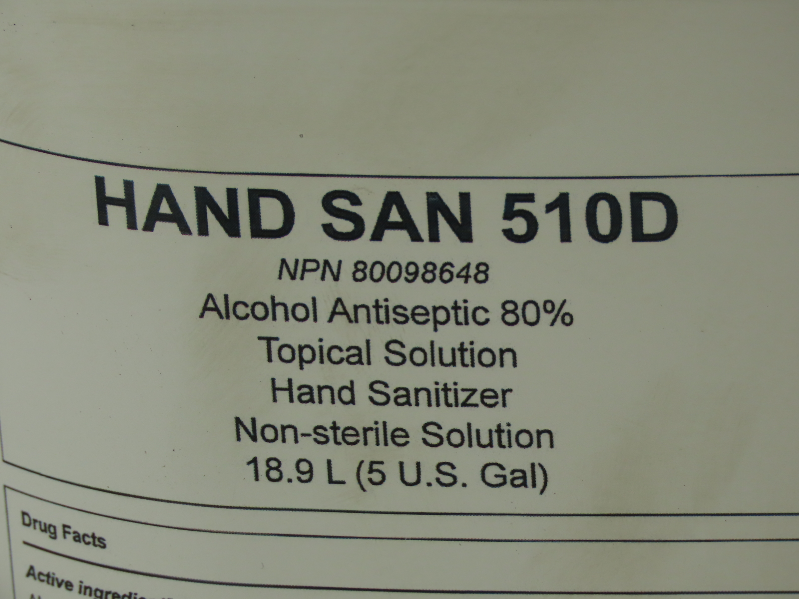 DuBois HAND SAN 510D Hand Sanitizer, 5 Gallon Pail 80% Alcohol
