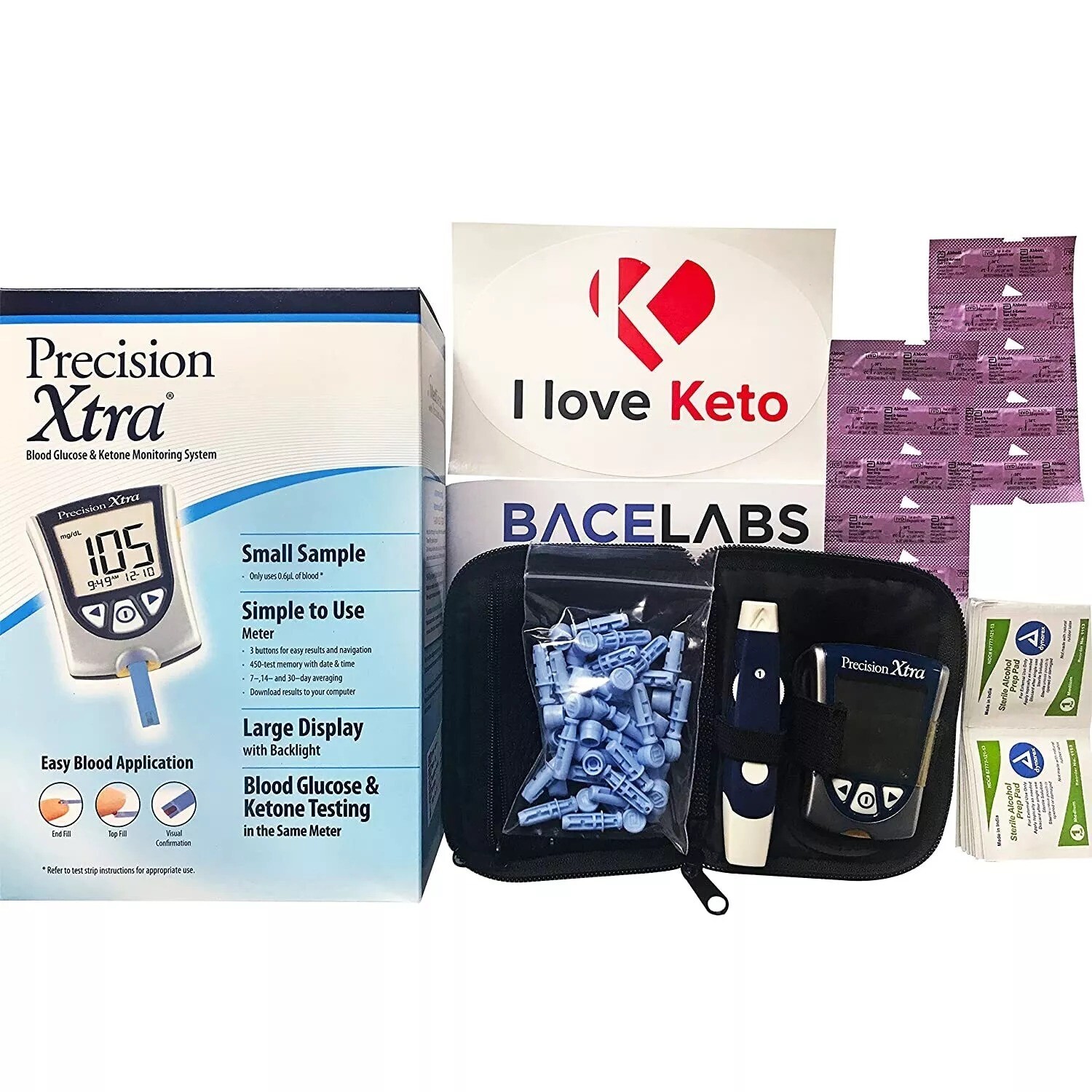Precision Xtra Blood Glucose & Ketone Monitoring System Simple to Use Meter 1ct