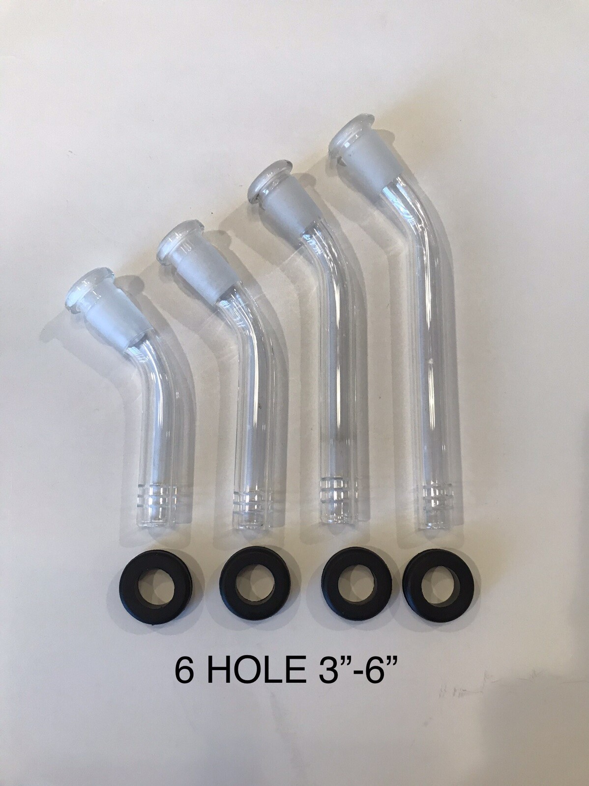 14mm Glass Downstem 45 Degree Curved Bent 3” 4” 5” 6” Inch Grommet Premium Perc