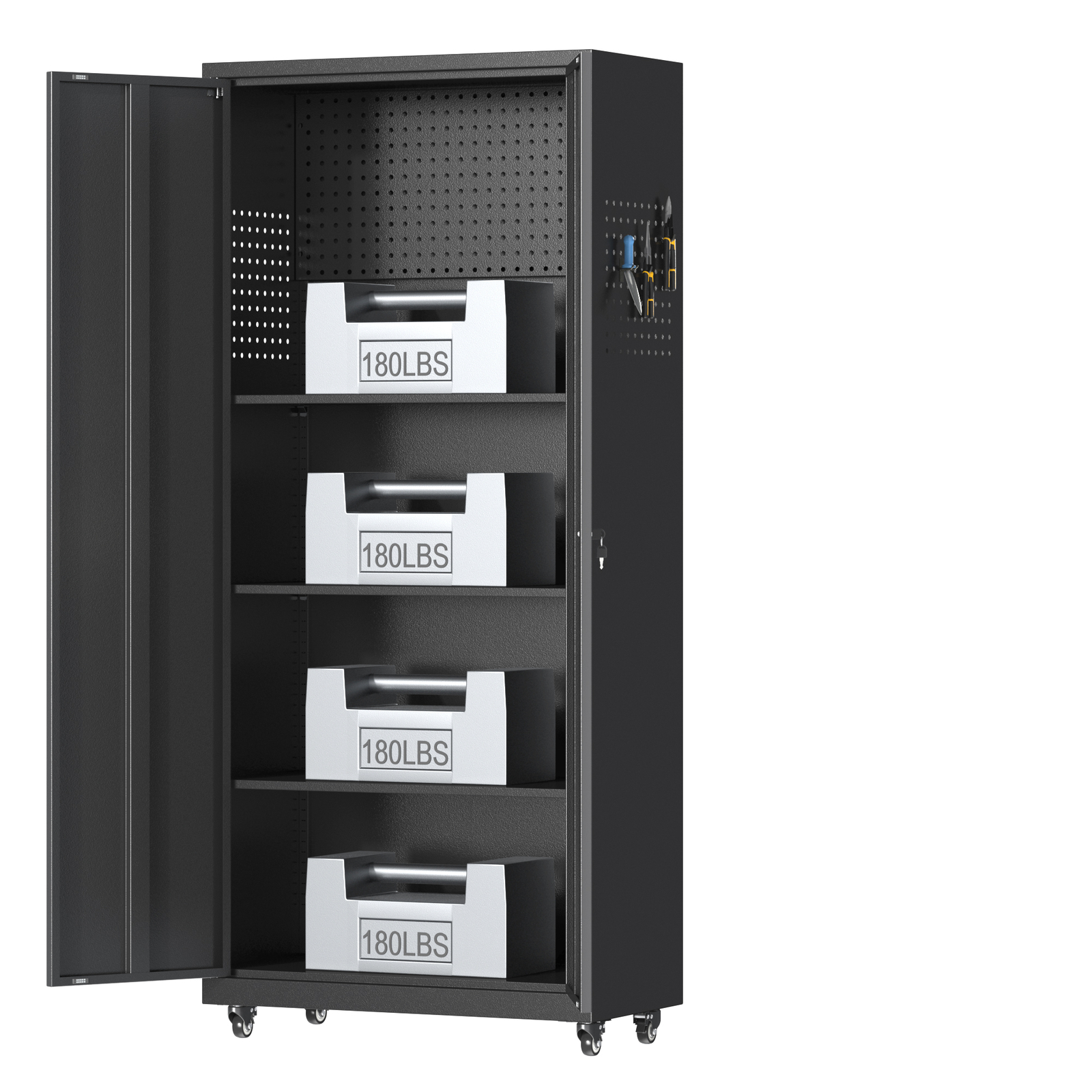 Garage Storage Cabinet System 8 Pcs Garage Workshop Set W/Steel Cabinet Shelves