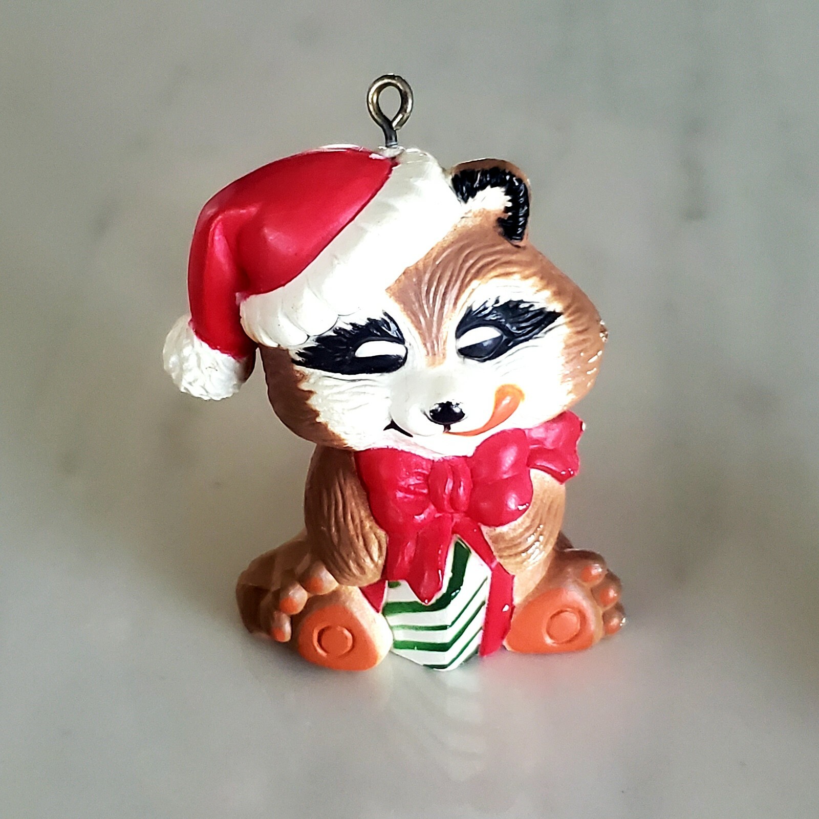 Christmas Critters Ornaments - Set of 3 - Bear - Raccoon - Dog