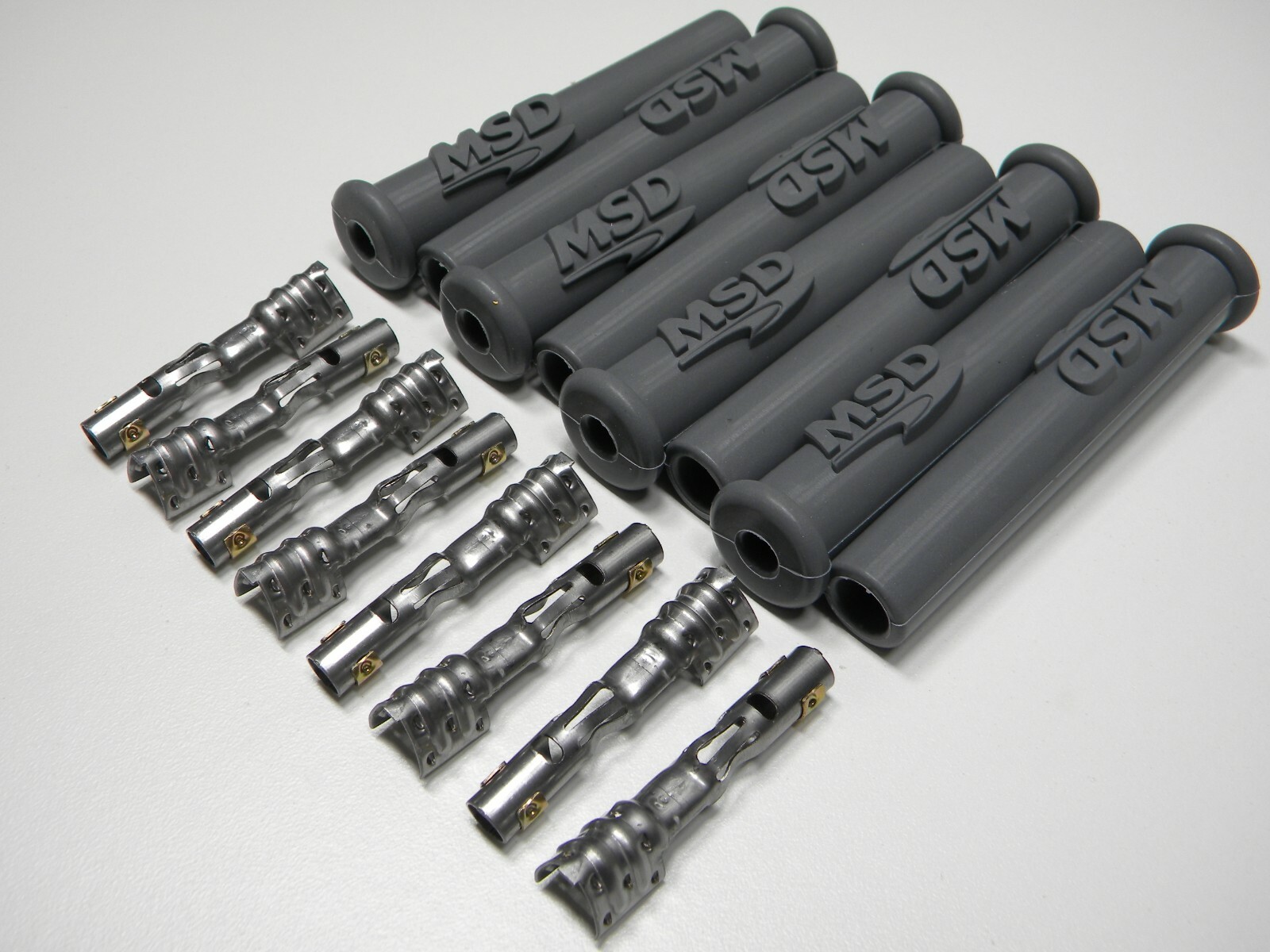 MSD 3301 Spark Plug Wire Plug Boots & Terminals Straight 180 Multi Angle 8 Pack