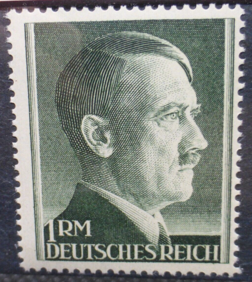 Adolf Hitler 1944 WW2 Stamp 1 Reichsmark High Value Third Reich Nazi Germany
