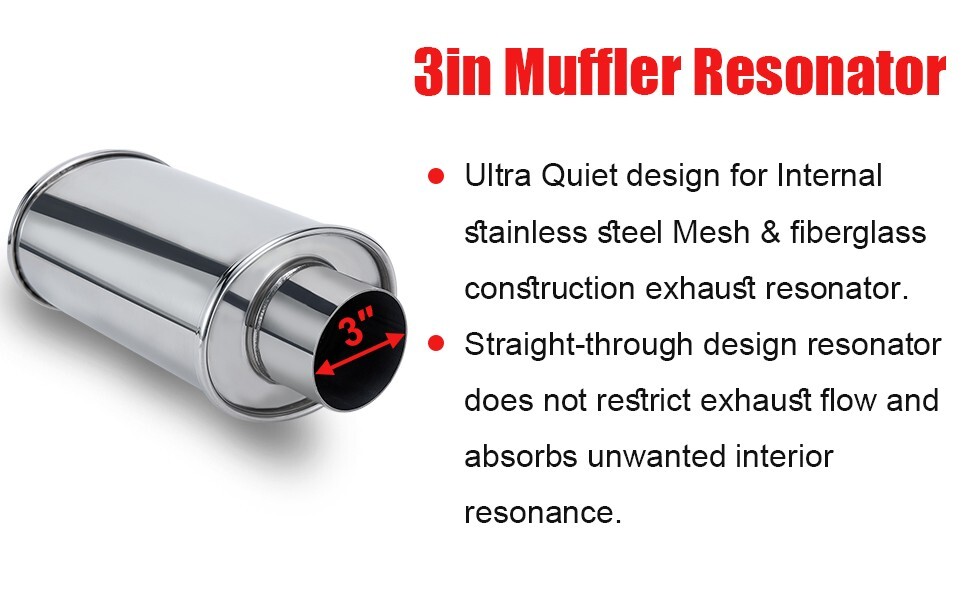 3'' Ultra Quiet Muffler Resonator Exhaust Vibrant Resonator