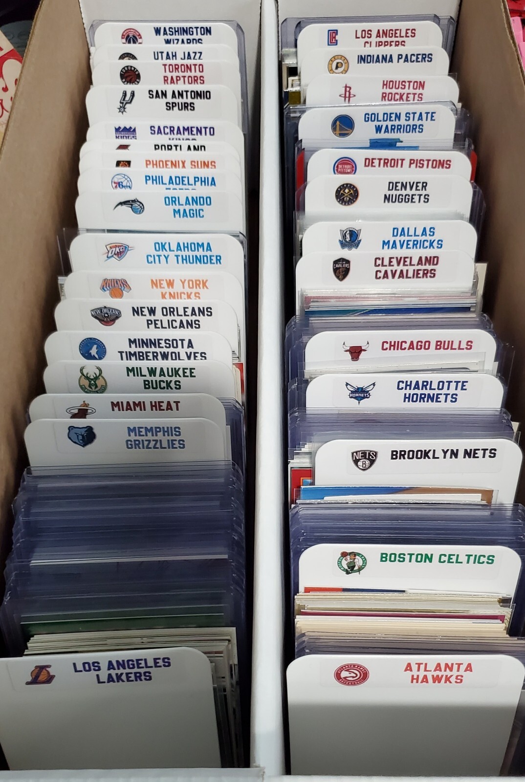 (30) TALL Sports Card Dividers with 30 FREE NBA Teams Logos Labels