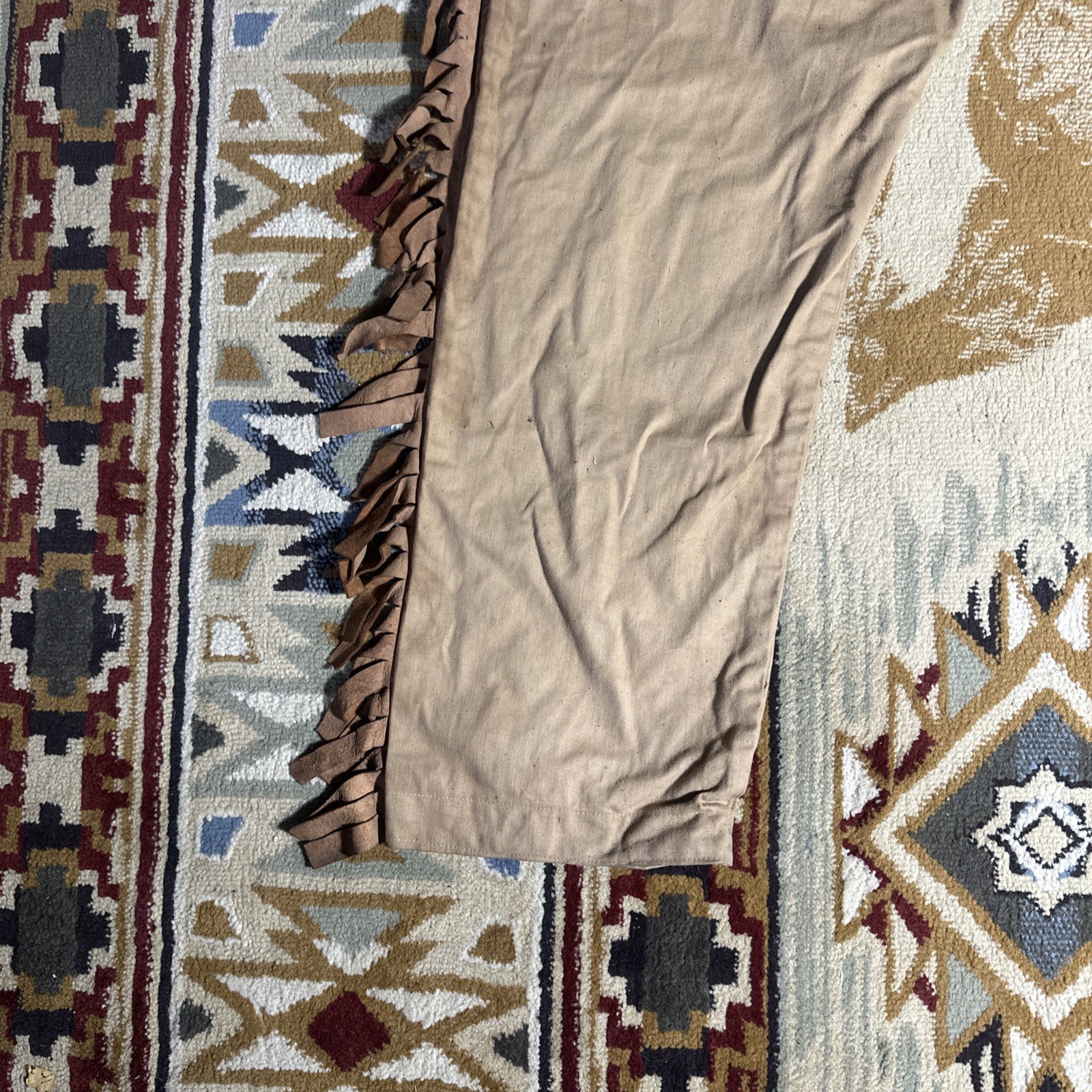 MLC Old Vintage Native American Indian Leggings Chaps With Hide Fringe