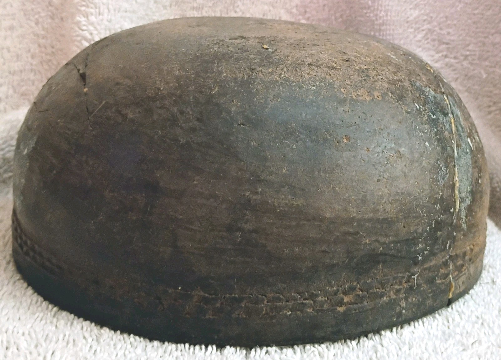 Great Antique Ancestral Pueblo Redware Bowl Corrugated Edge