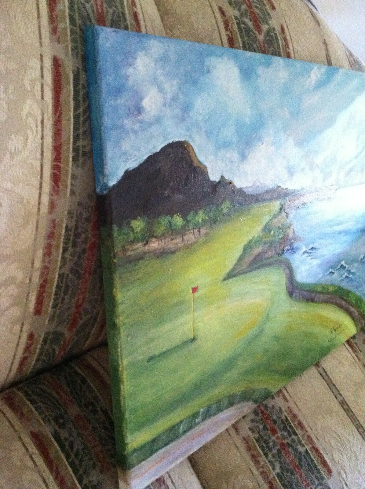 Kauai Golf Oil Painting Hawaii Original Art 18 x 24" Great Gift for Golfers!