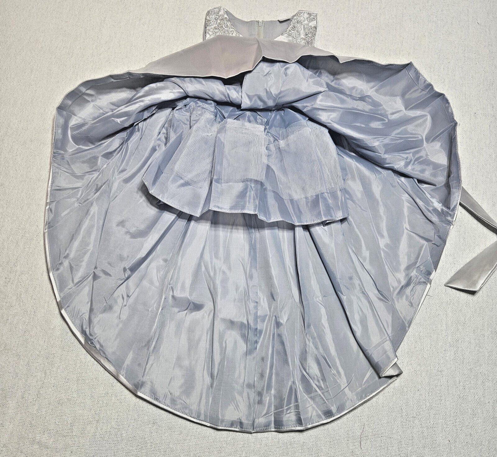 Imemek Flower Girl Vintage Overlay Lace Beaded Wedding Tulle Dress Hi Lo Girls 8