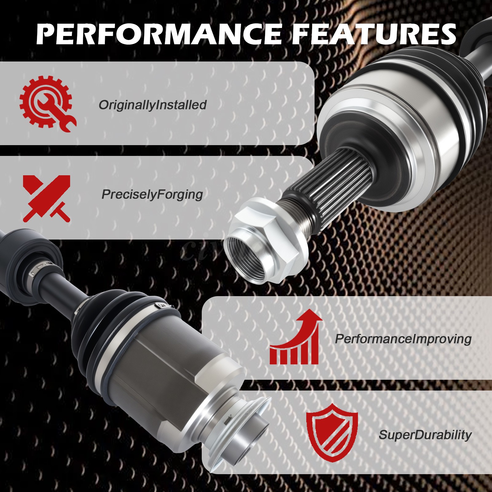 Front Passenger Side CV Axle Shaft Assembly for 2008-2014 Honda Accord 4 Cyl A.T