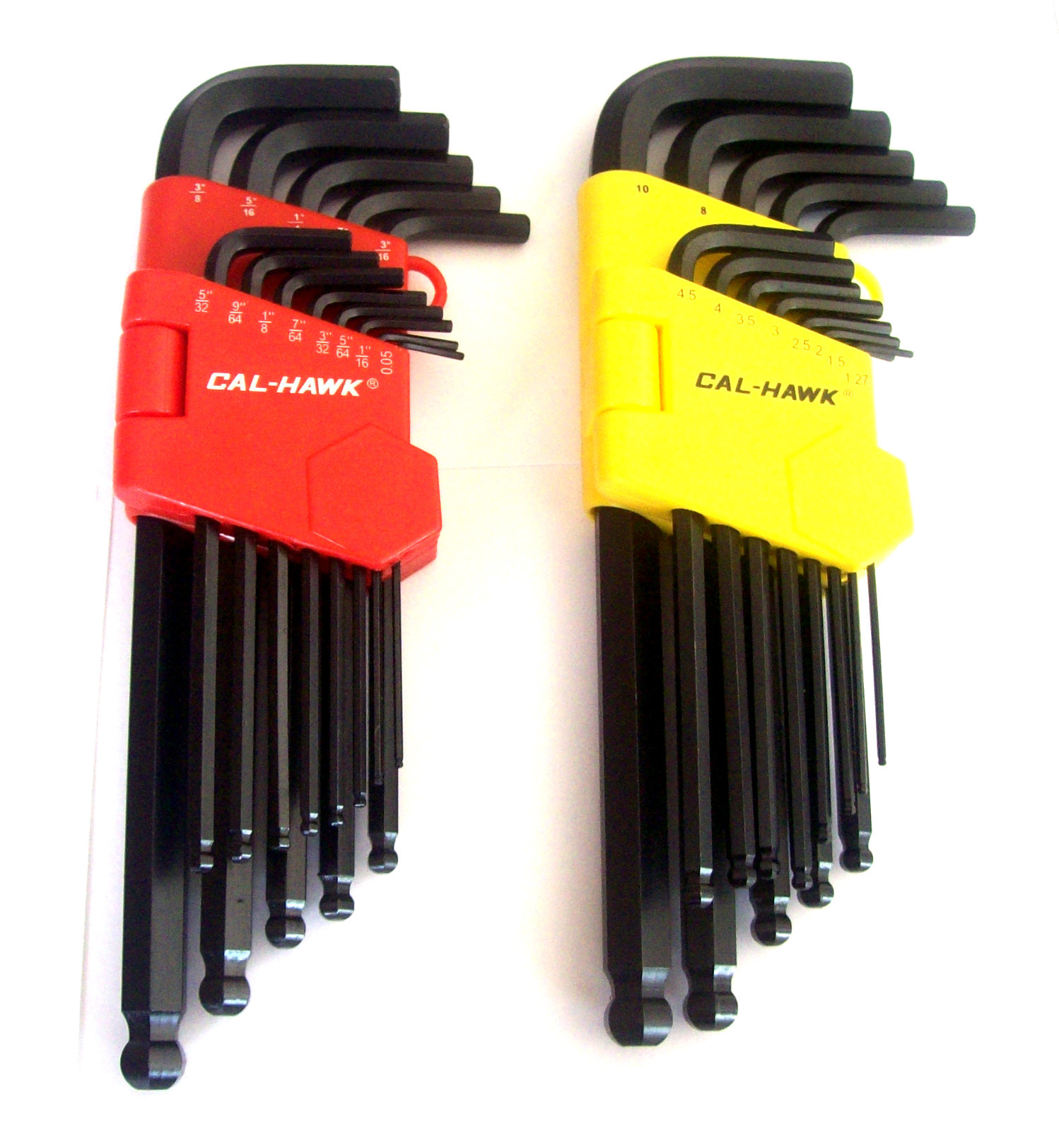 26pc CALHAWK ALLEN BALL POINT END LONG ARM HEX KEY WRENCH SET SAE & METRIC