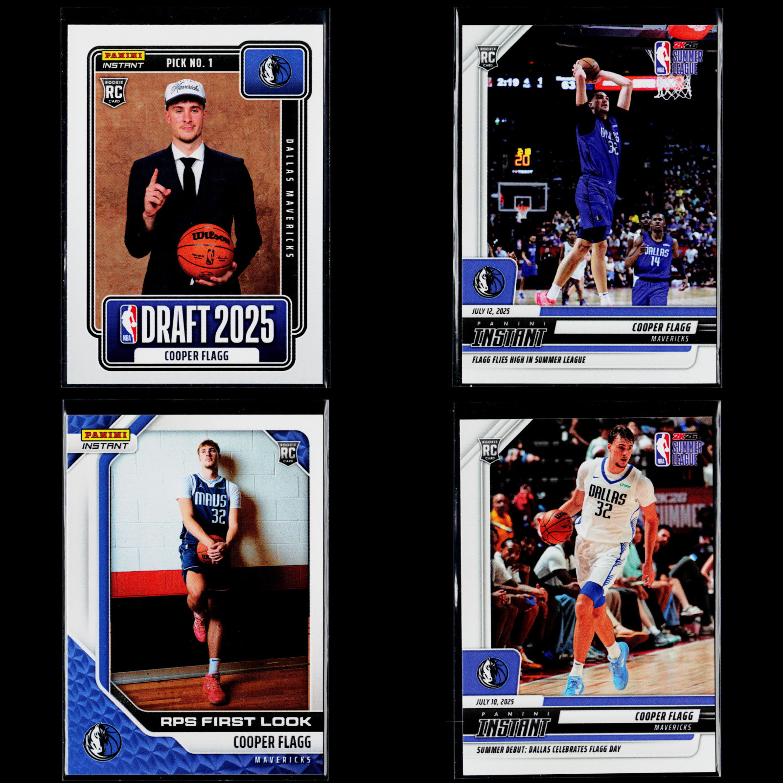 4x) 2025 Panini Instant NBA Draft RPS First Look ALL ROOKIE LOT #'d Cooper Flagg