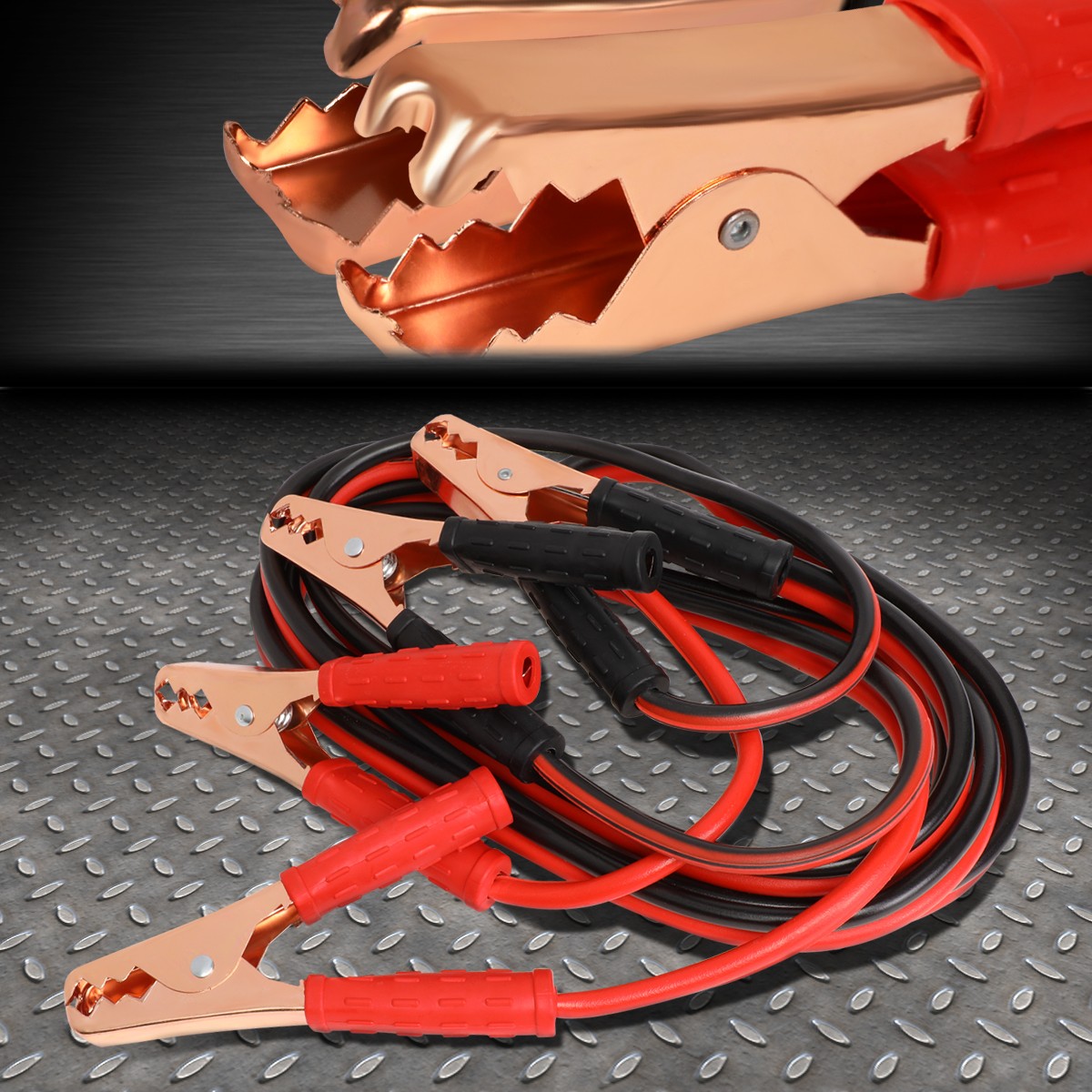 HEAVY DUTY 8 GAUGE 12 FT BATTERY BOOSTER CABLE EMERGENCY POWER JUMPER 250 AMP