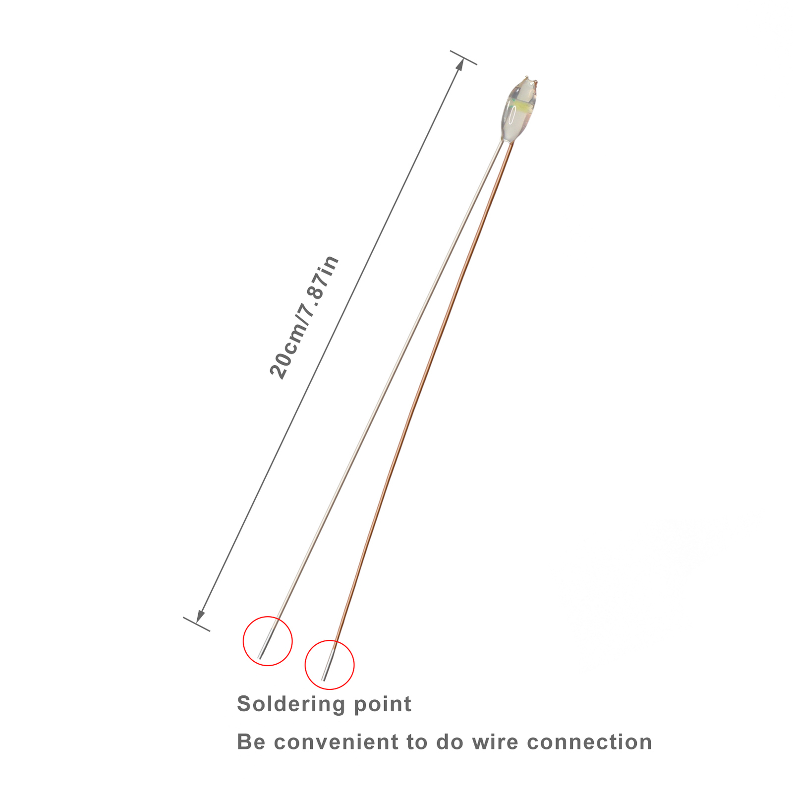 30pcs Pre-wired Micro Litz Wire SMD LED 0603 Warm Light Resin Cover Waterproof