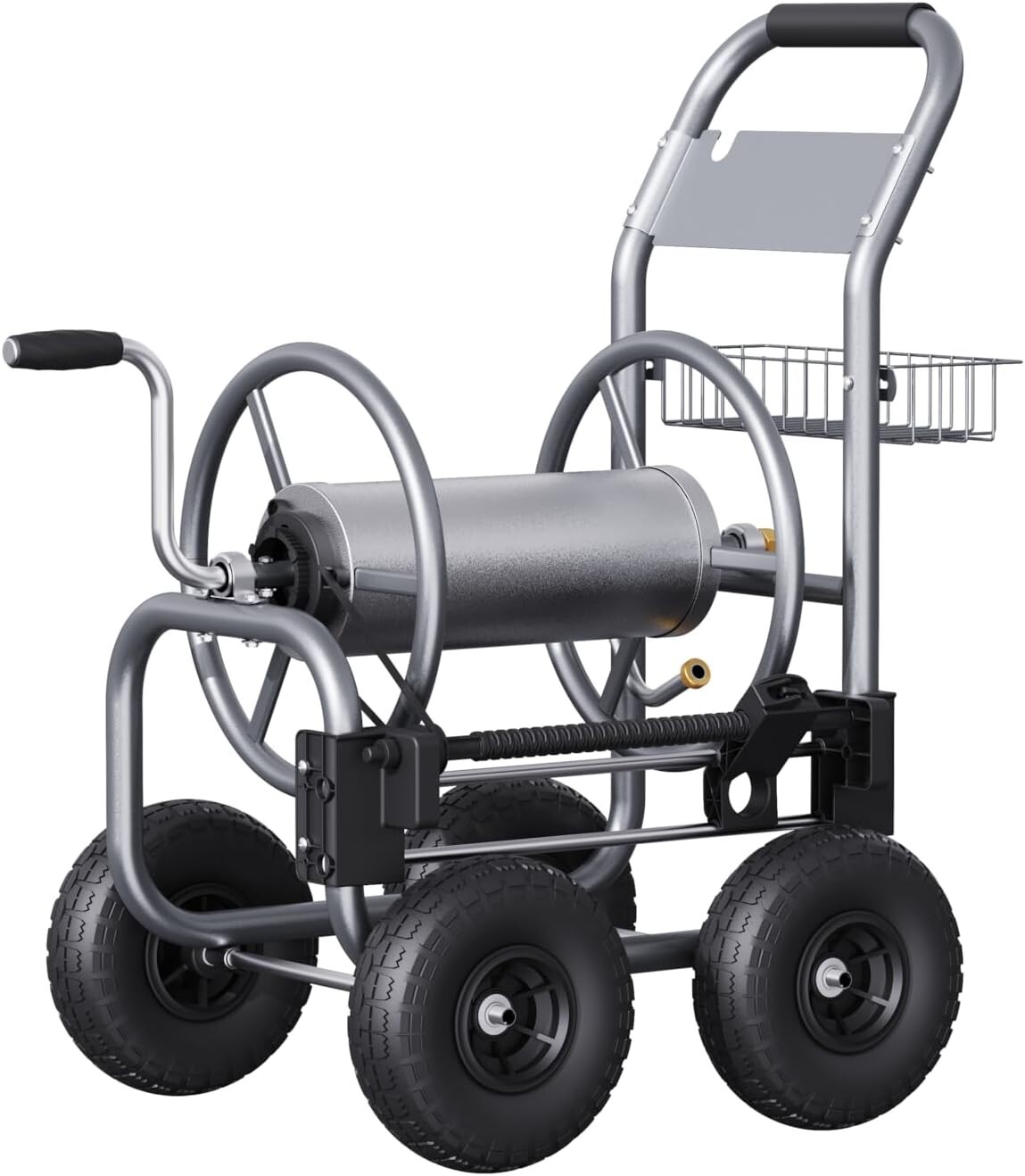 Giraffe Tools Metal Garden Hose Reel Cart with Wheels, 250ft