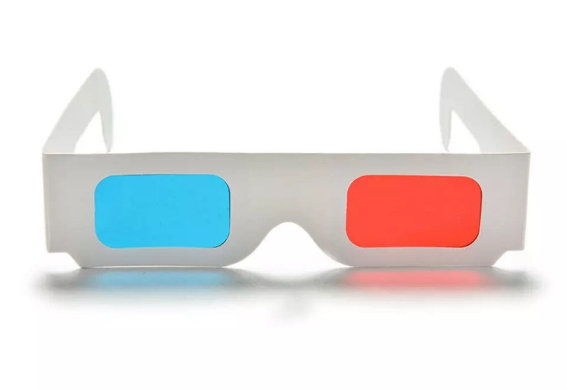 10 3D Glasses Universal Anaglyph Cardboard Paper Red Blue Cyan For Movie Cinema