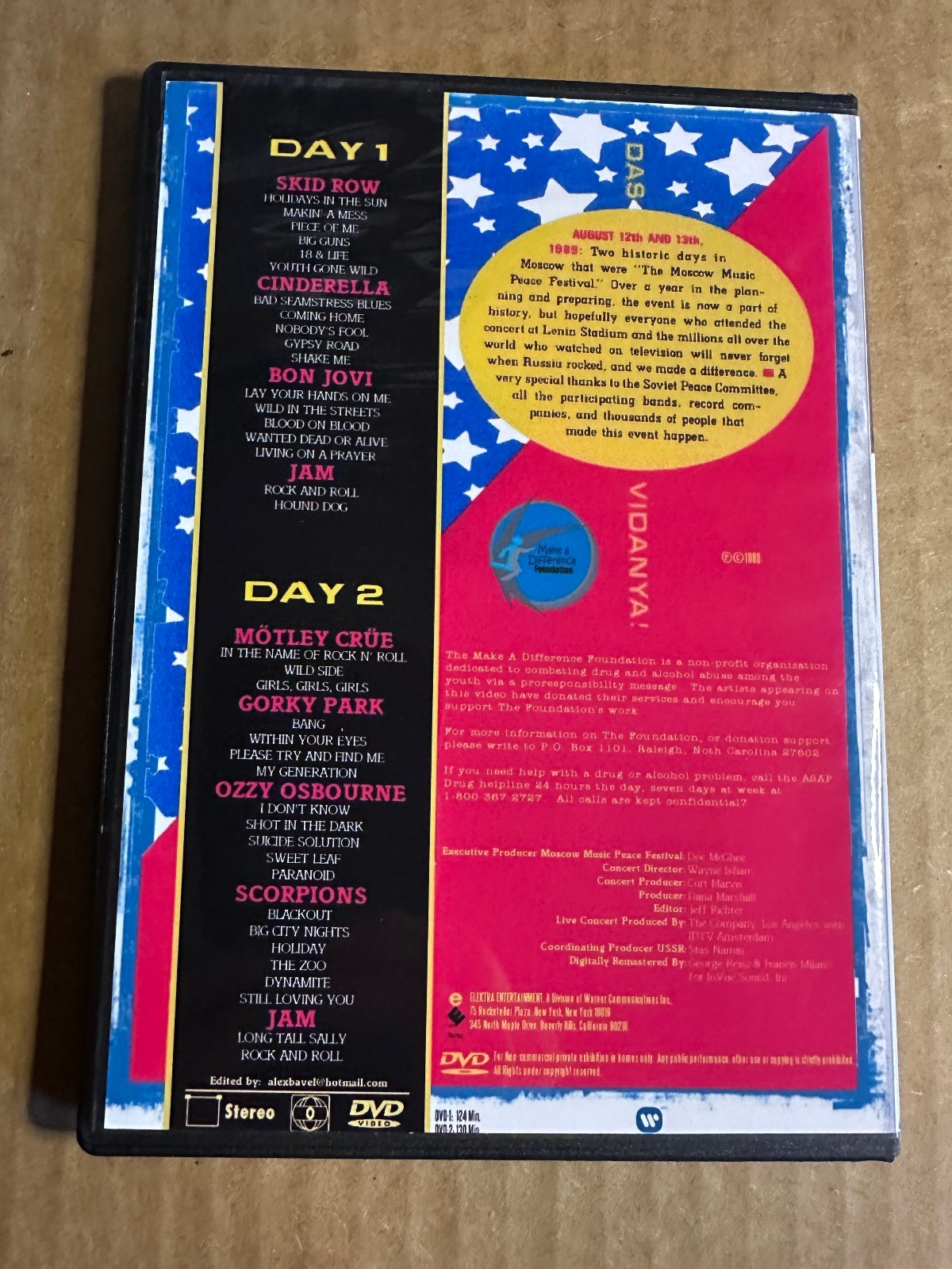 Moscow Music Peace Festival 1989 Live DVD Ozzy Motley Crue Skid Row Scorpions