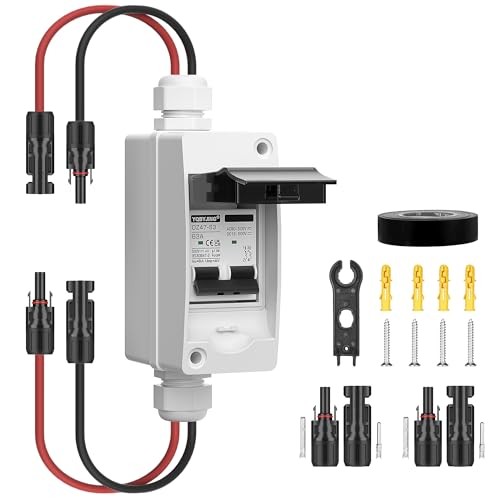 Solar Panel Disconnect Switchmp DC AC Miniature 2 Holes 500V Box & Wire 63A