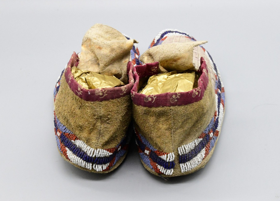 Sioux Quill and Beaded Moccasins Native American