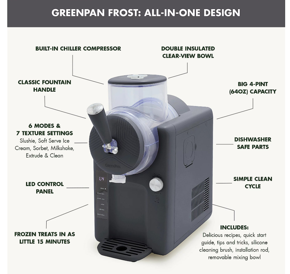 [SALE] GreenPan Frost 6-in-1 Ice Cream & Frozen Drink Maker - NO IMPORT FEES !!