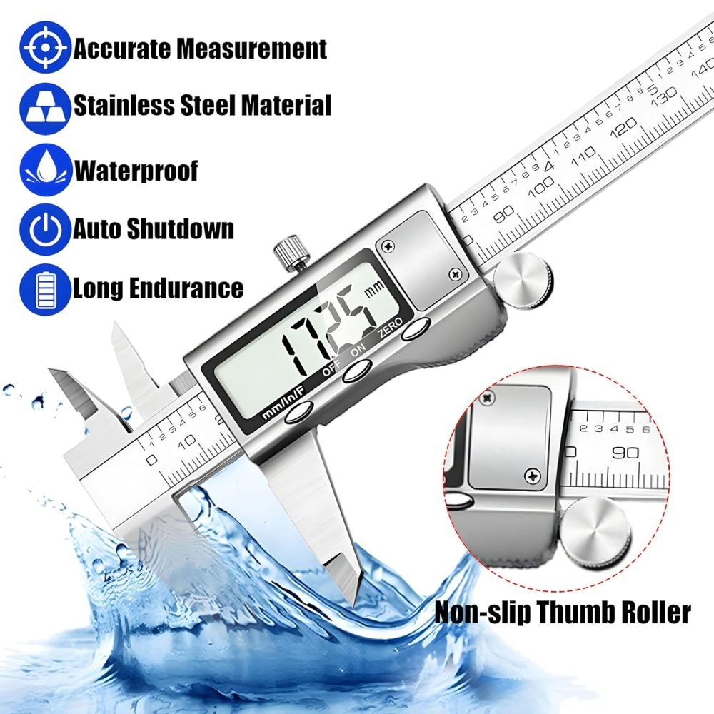 6" 150mm Digital Caliper Micrometer LCD Gauge Vernier Electronic Measuring Tool