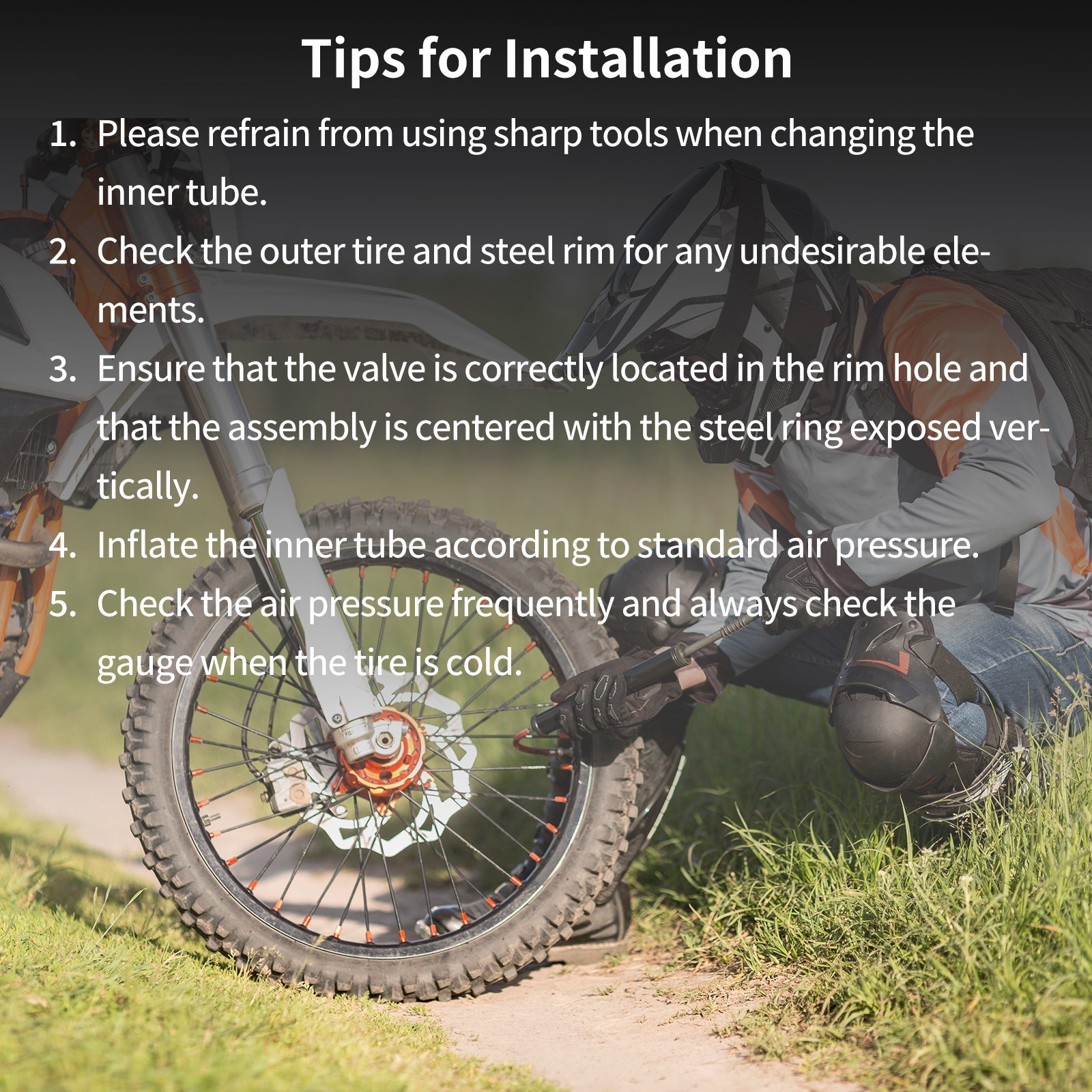 2-Pack 2.75/3.00-19” (70/100-19) Inner Tube for Motorcycle, Dirt Bike, Pit Bike