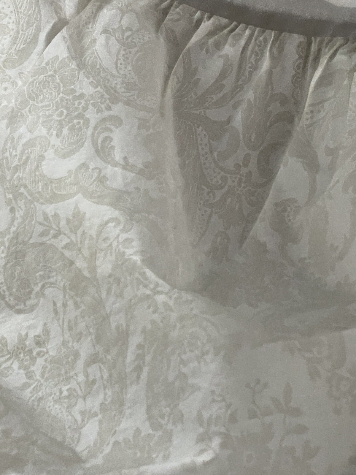 Rare! RALPH Lauren AVERY *KING Retired WHITE BED SKIRT Damask READ*