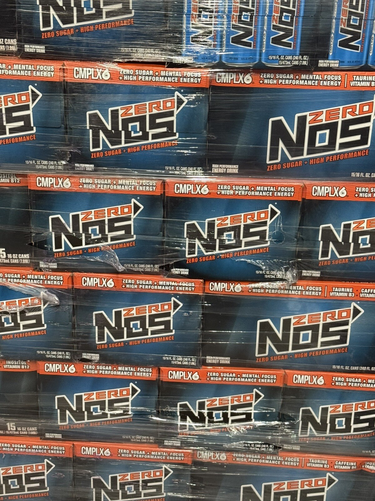 NOS Zero Sugar: High Performance Energy Drink. 16 Fl oz Pack of 15