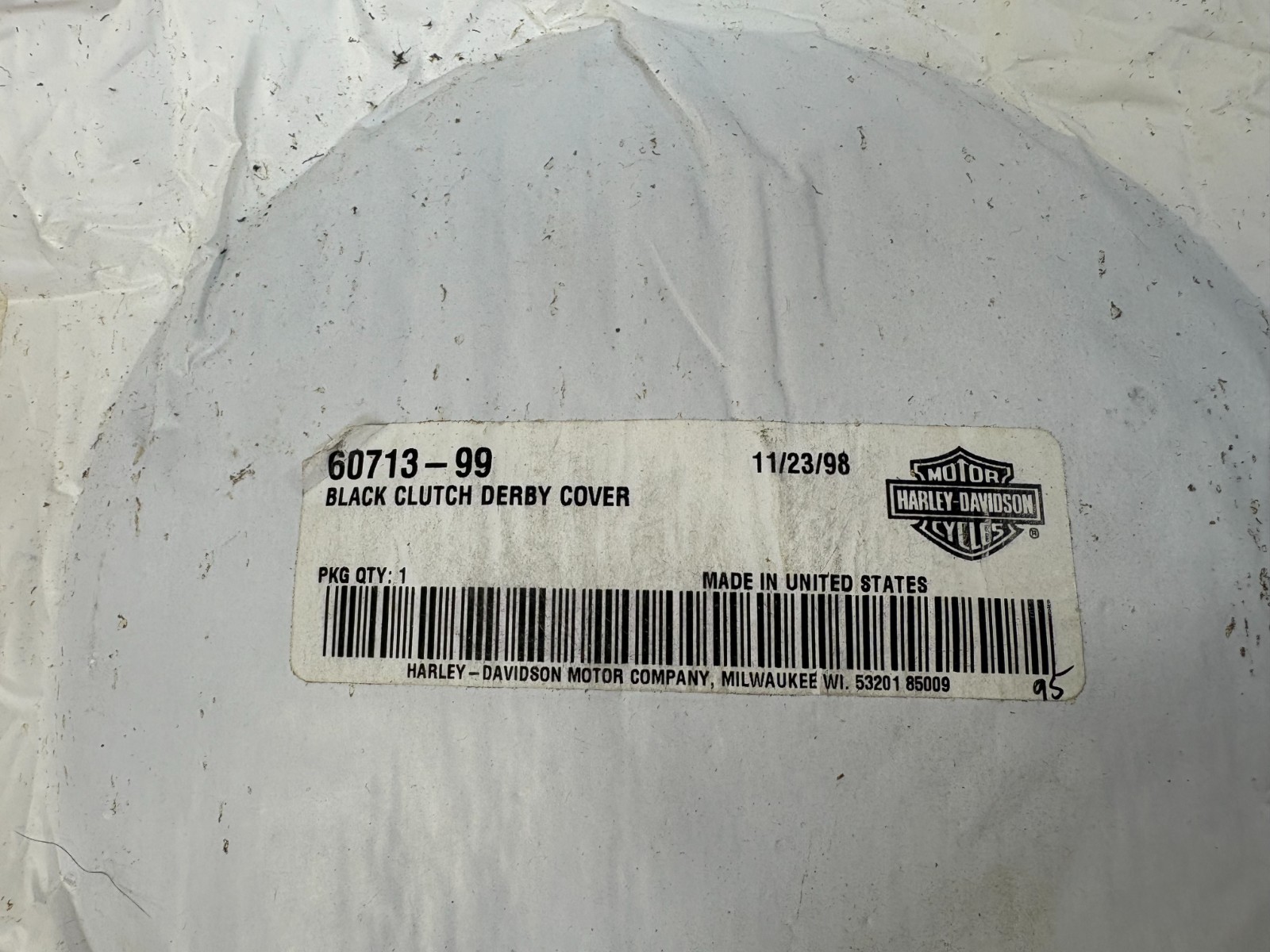 Harley NOS black wrinkle FXSTB 60713-99 Twin Cam clutch derby cover FXDX