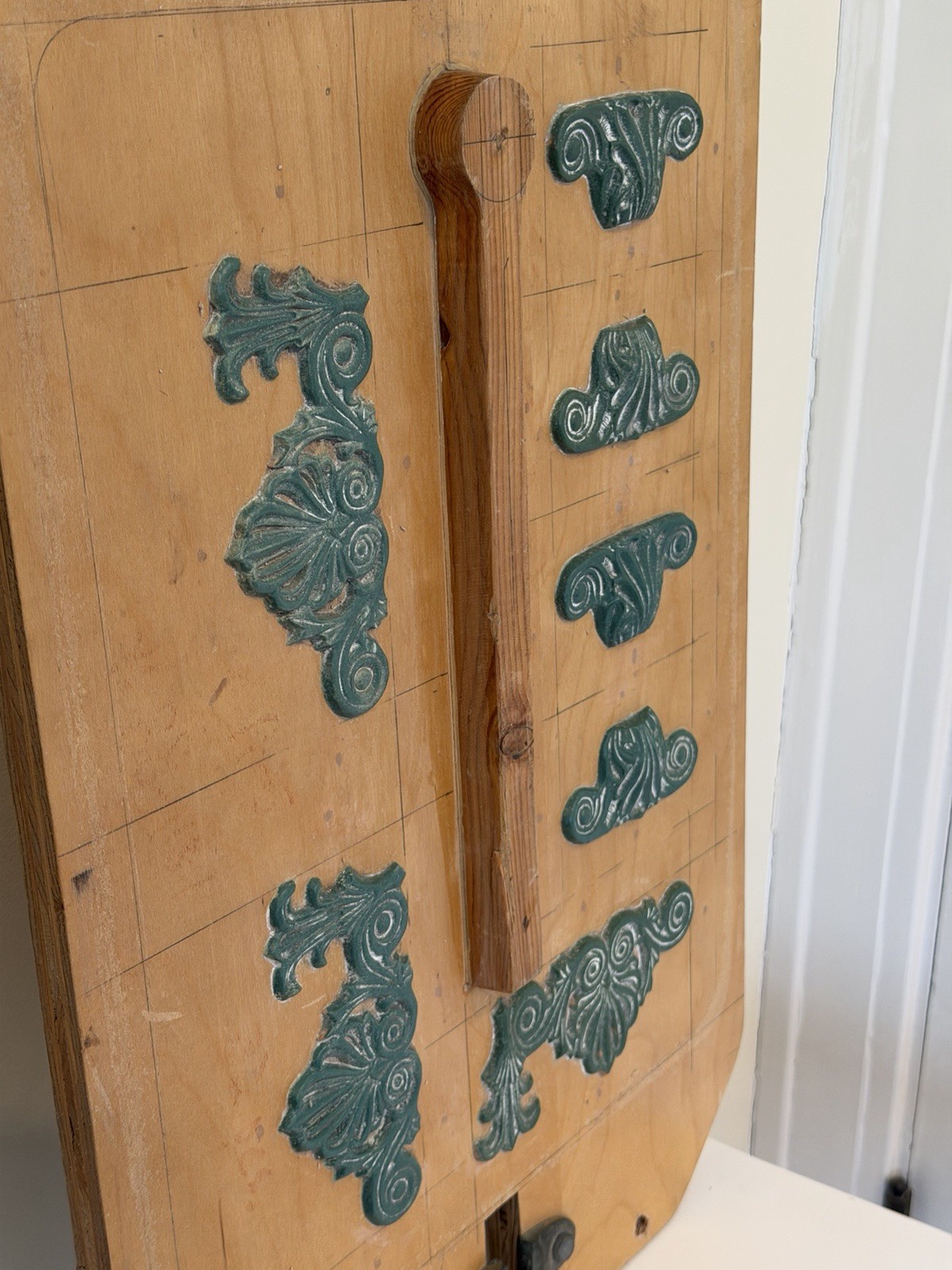 Mid Century Industrial Wood Foundry Mold Abstract Wall Art 1960 Patterns