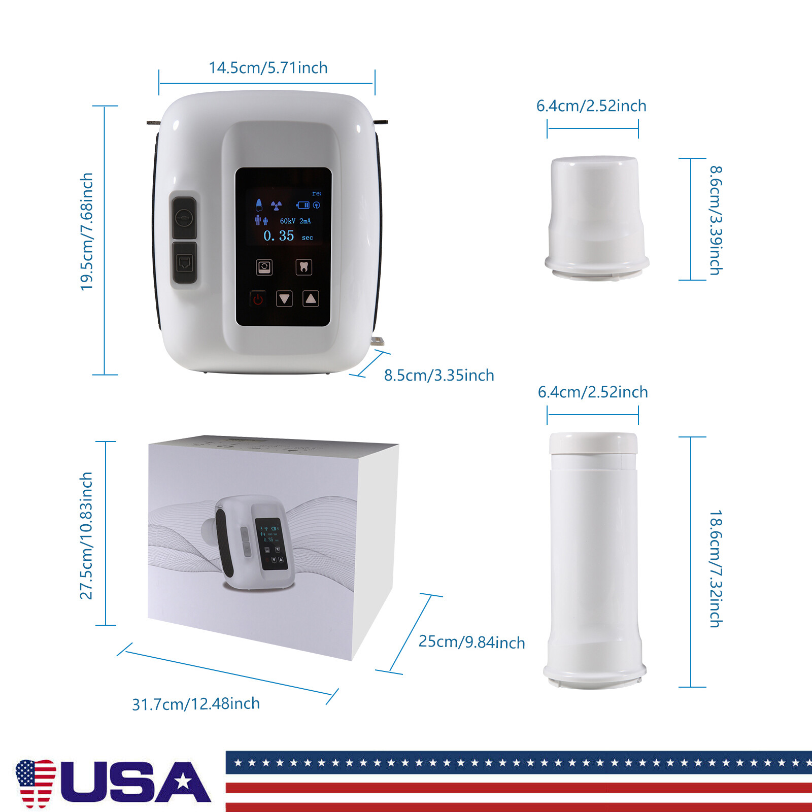 X-Ray Machine Unit + Dental Digital Imaging System RVG XRay Sensor Size 1.5