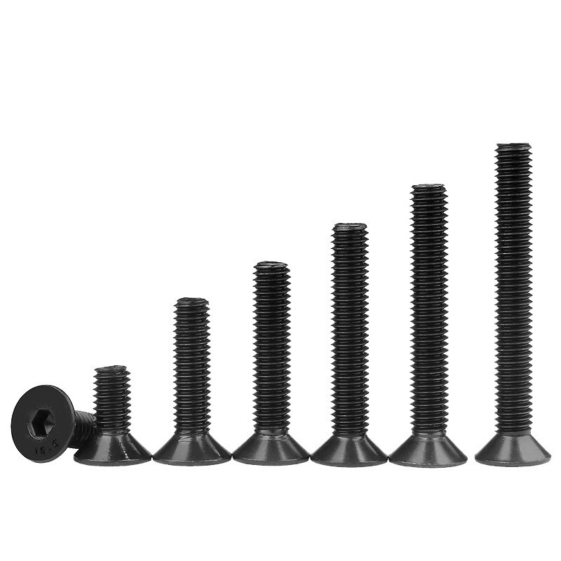 M2M2.5M3M4M5-M12 Black 10.9 Steel Hex Socket Bolt Countersunk Flat Head Screws