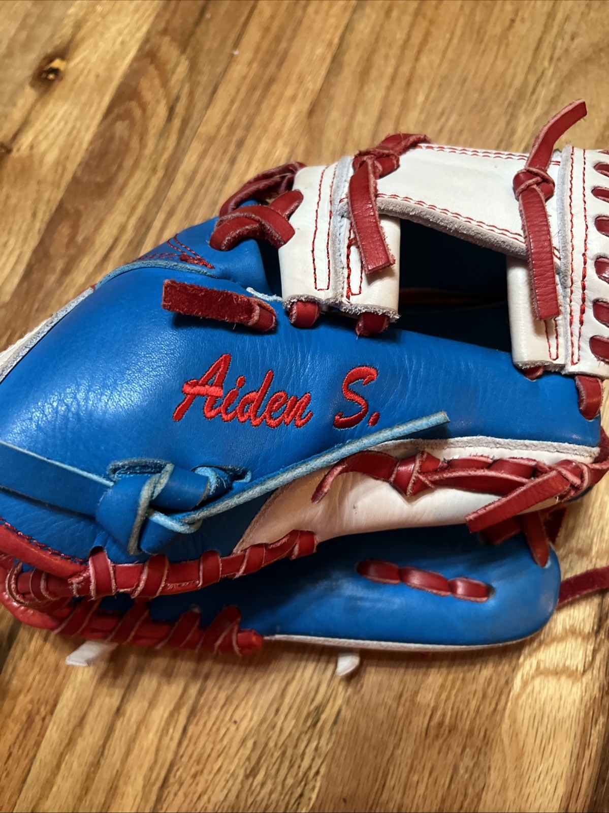 S3 Custom Baseball Glove – Red, White & Blue | 11.25” (Gently Used) 100% LEATHER