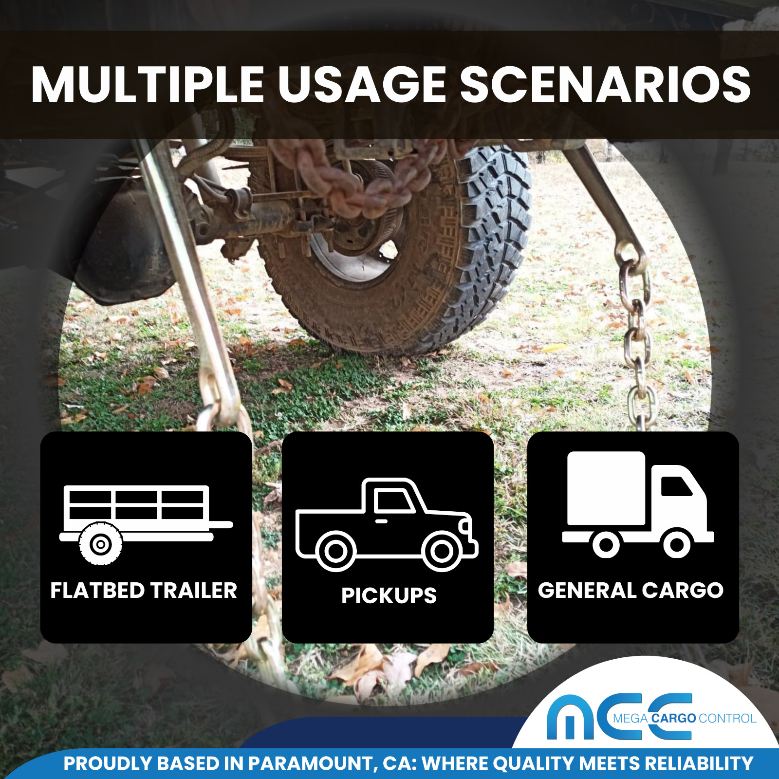 1 Pack G70 5/16" x 10ft Tow Chain w/ 15” J Hook & TJ Combo Hook & Grab Hook