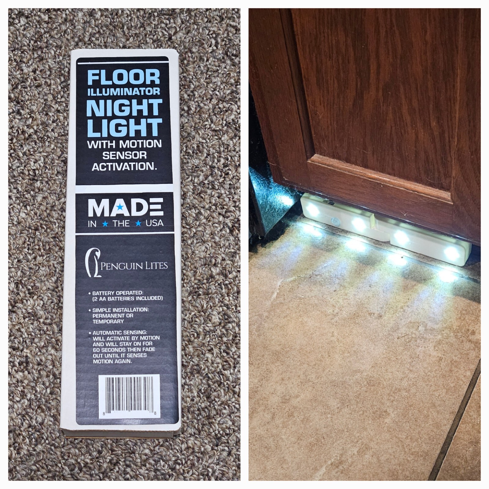 Penguin Lites Floor Illuminator Night Light Motion Sensor Photo Cell