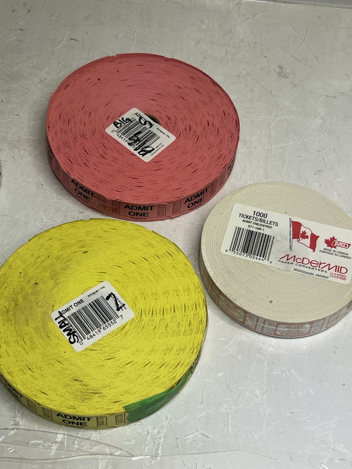 Thousands of Tickets/Billets Admit One 50/50 Serial Numbers Raffle